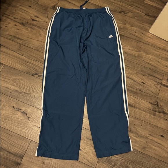 Adidas Navy Track Pants with White Stripes - Picture 3 of 4